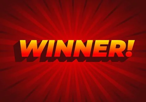 Winner. Text effect with modern color in 3D style Stock Illustration
