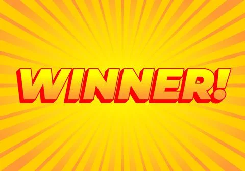 Winner. Text effect with modern color in 3D style Stock Illustration
