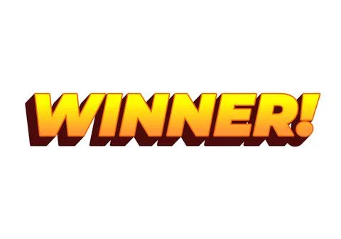 Winner. Text effect with modern color in 3D style Stock Illustration