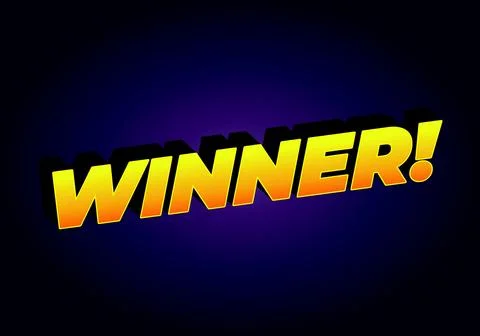 Winner. Text effect with modern color in 3D style Stock Illustration