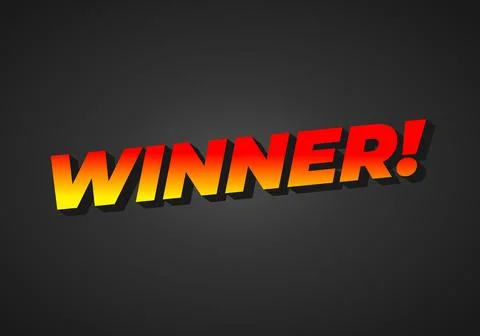 Winner. Text effect with modern color in 3D style Stock Illustration