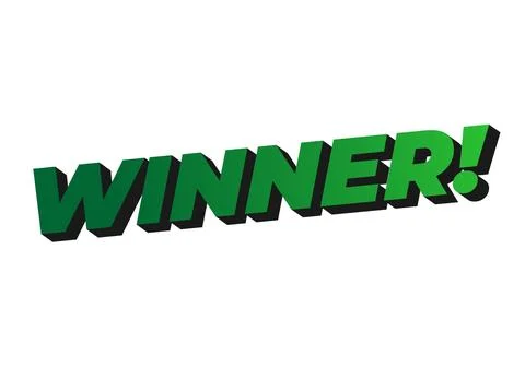 Winner. Text effect with modern color in 3D style Stock Illustration