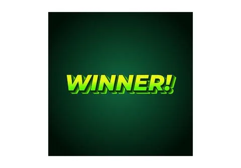 Winner. Text effect with modern color in 3D style Stock Illustration