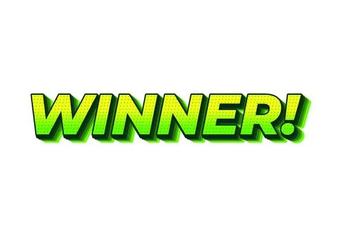 Winner. Text effect with modern color in 3D style Stock Illustration