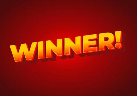 Winner. Text effect with modern color in 3D style Stock Illustration