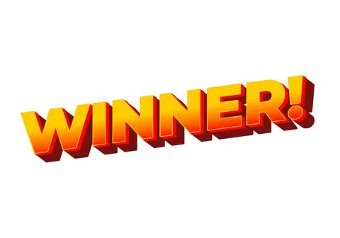 Winner. Text effect with modern color in 3D style Stock Illustration