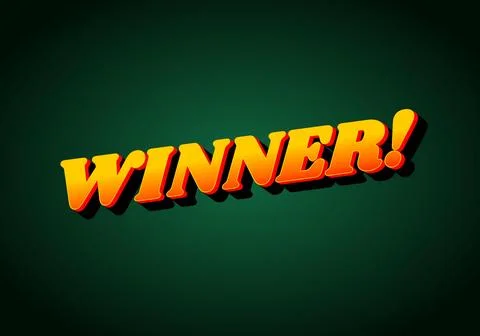 Winner. Text effect with modern color in 3D style Stock Illustration