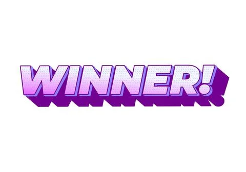 Winner. Text effect with modern color in 3D style Stock Illustration