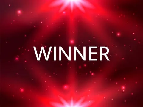 Winner text on a shiny red background. Vector stock illustration for banner Stock Illustration
