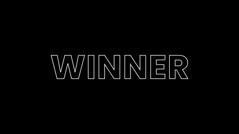 Winner title text animation isolated on black background Stock Footage 325861002