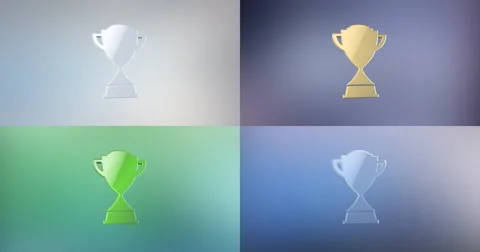 Winner Trophy 3d Icon Stock Footage 66610542