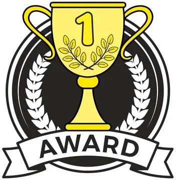 Winner trophy cup, diploma or patent. First place prize, competition champion Illustrazione stock