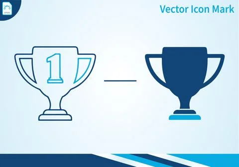 Winner trophy cup icons for first place sports achievement. Stock Illustration