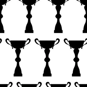 Winner trophy cup seamless pattern Stock Illustration