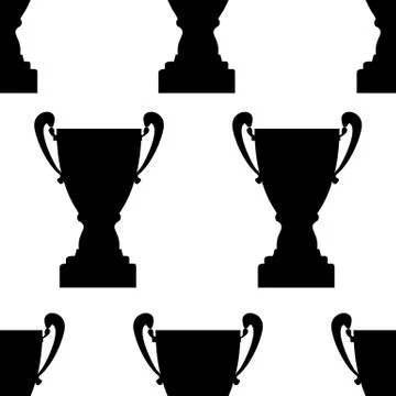 Winner trophy cup seamless pattern Stock Illustration