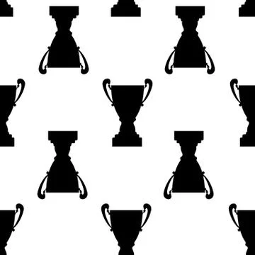 Winner trophy cup seamless pattern Stock Illustration