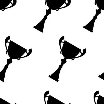 Winner trophy cup seamless pattern Stock Illustration