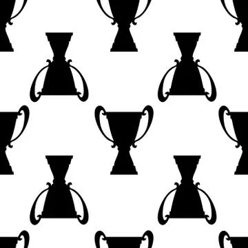 Winner trophy cup seamless pattern Stock Illustration