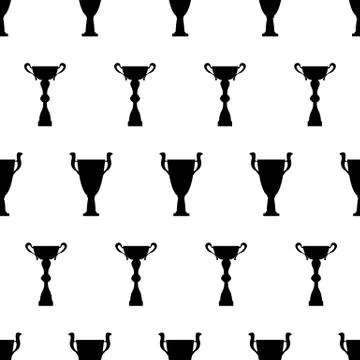 Winner trophy cup seamless pattern Stock Illustration
