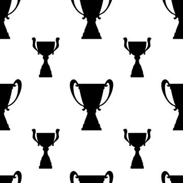 Winner trophy cup seamless pattern Stock Illustration