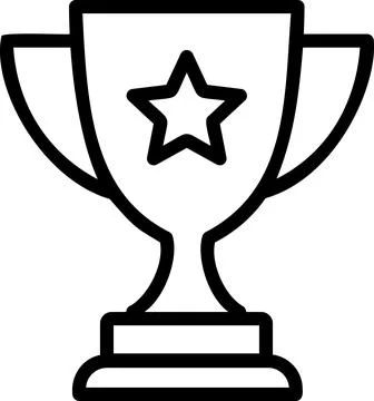Winner trophy cup with star for victory Stock Illustration