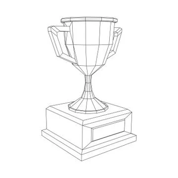Winner trophy cup. Wireframe vector illustration Stock Illustration