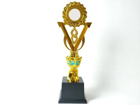 Winner trophy isolated on white background Stock Photos