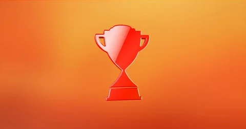 Winner Trophy Red 3d Icon 動画素材 69728992