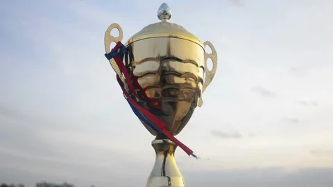 Winner trophy on sky background Stock-Footage 94728993