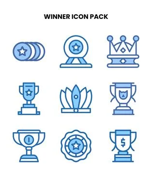 Winner Two Colour Graphics Icons Pack Stock Illustration