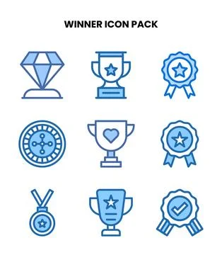 Winner Two Colour Icons Pack Stock Illustration