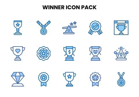 Winner Two Colour UI Icons Pack Stock Illustration