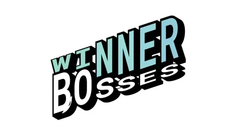 WINNER vs BOSSES, 3D Text Animation in Isometric View with Opposite Word Motion Stock Footage 314264207