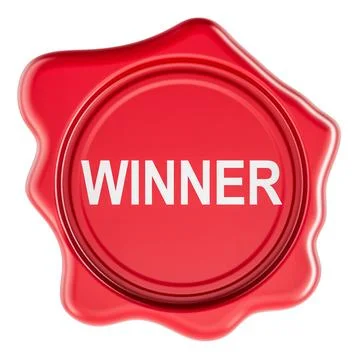 Winner, wax seal. 3D rendering Stock Illustration