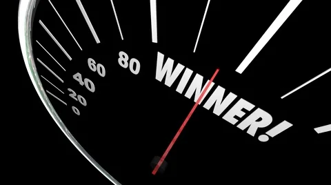 Winner Word Animated Speedometer Tracking Contest Competition Stock Footage 46600379