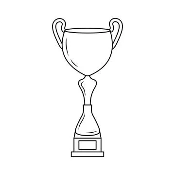 Winner's cup. Linear icon. Trophy, winner, award, prize, competition concept. Stock Illustration