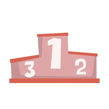 Winners Pedestal, Racing Related Objects Part Of Racer Attribute Illustration Stock Illustration