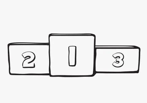 Winners Podium with First, Second and Third Place. Vector illustration isolated イラスト素材