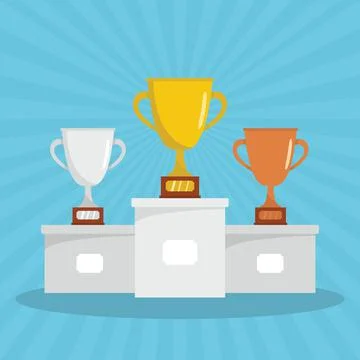 Winners podium in flat style Stock Illustration