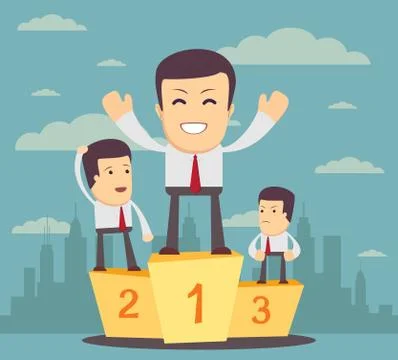 Winners on the podium. Stock Illustration