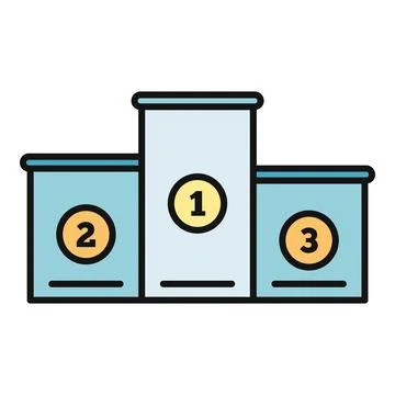 Winners podium showing first, second, and third place Illustrazione stock