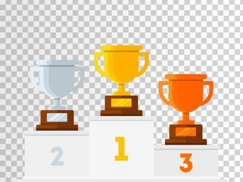 Winners podium with trophy award vector illustration Stock Illustration