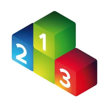 Winners podium vector cubes Stock Illustration