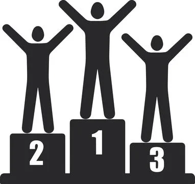 Winners Podium Vector| Three men on pedestal | Businessman achievement activi Illustrazione stock