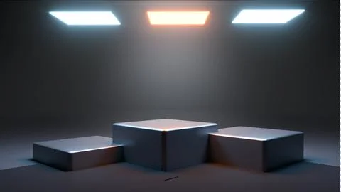 Winners top the first, second and third place of the Awards ceremony 3D Renderig 스톡 일러스트