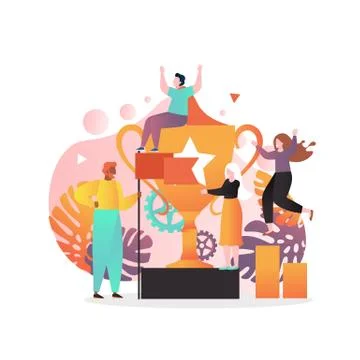 Winners vector concept for web banner, website page Stock Illustration