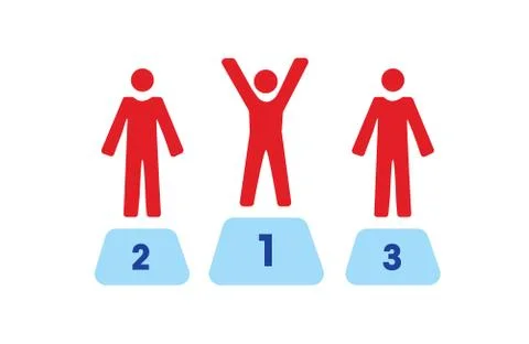 Winning and coming second or third Stock Illustration
