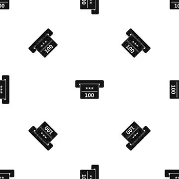 Winning cheque in casino pattern seamless black Stock Illustration