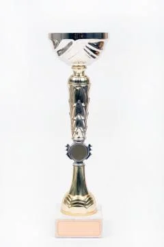 Winning cup over white background Stock Photos