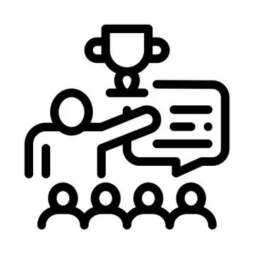 Winning cup value icon vector outline illustration 스톡 일러스트